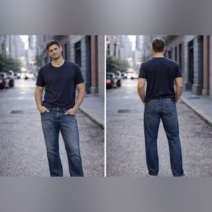 7 For All Mankind Straight-Leg Jeans in Navy/Indigo
B37
